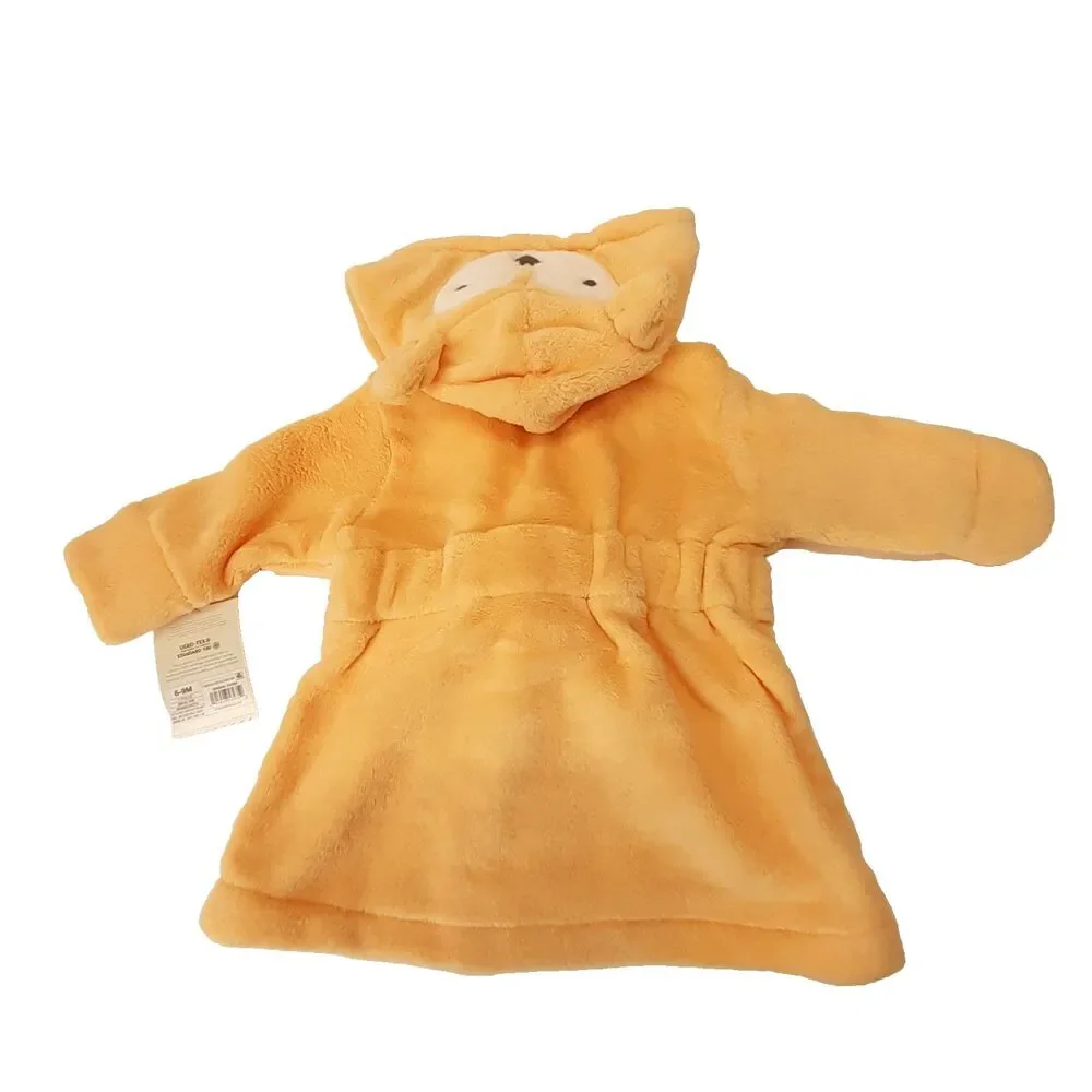 Cloud Island Baby 6-9 months Fox Plush Hooded Bath Robe Peachy Orange NWT